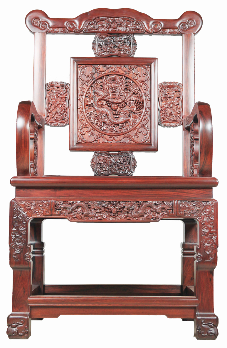 航管红木 大餐台椅扶手椅（雕龙） 专利号：ZL 2010 3 0505804.X
