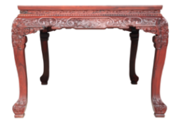 航管红木 餐桌（雕人物） 专利号：ZL 2011 3 0426338.0