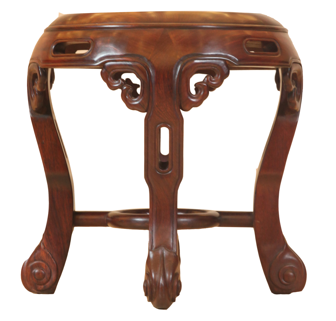 艺尊轩红木   圆台凳（2011型五子登科） 专利号： ZL 2012    3    0095312.7
