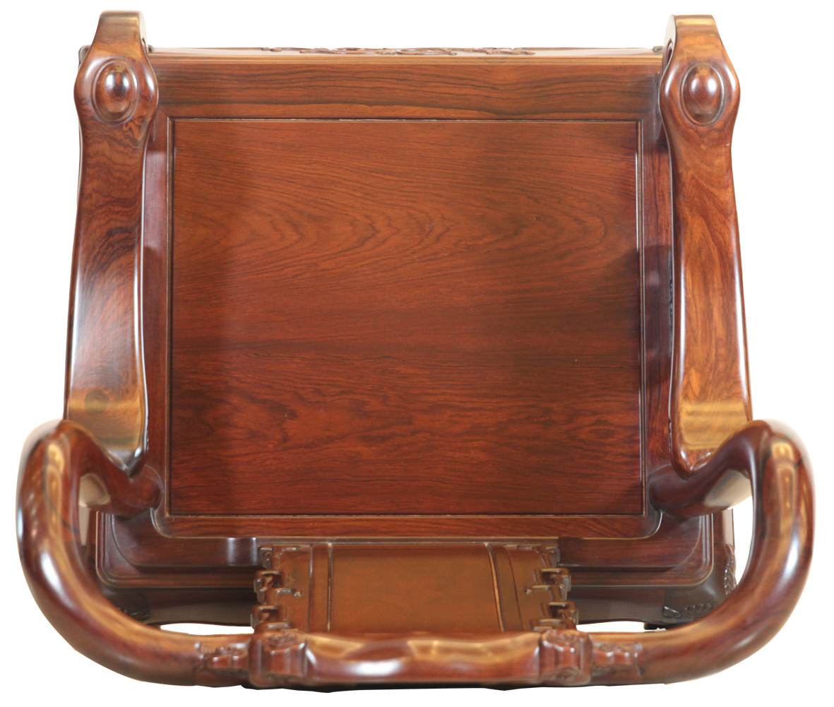 艺尊轩红木    单人沙发（98011型灵芝） 专利号： ZL2012    3    0126856.5